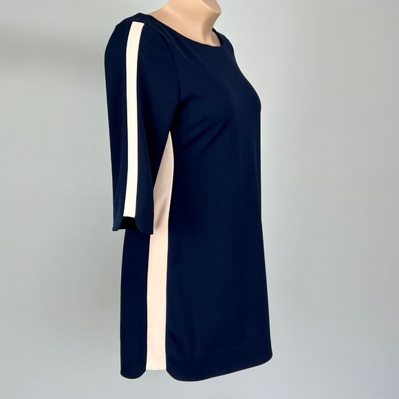 Vince Camuto Navy Blue Side Stripe Shift Dress 14 - Picture 5 of 10
